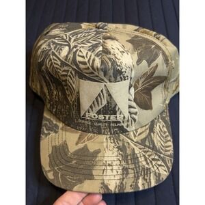 Vintage Camo Trucker Hat Cap Foster SnapBack Adjustable